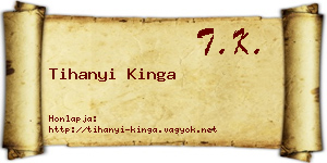 Tihanyi Kinga névjegykártya